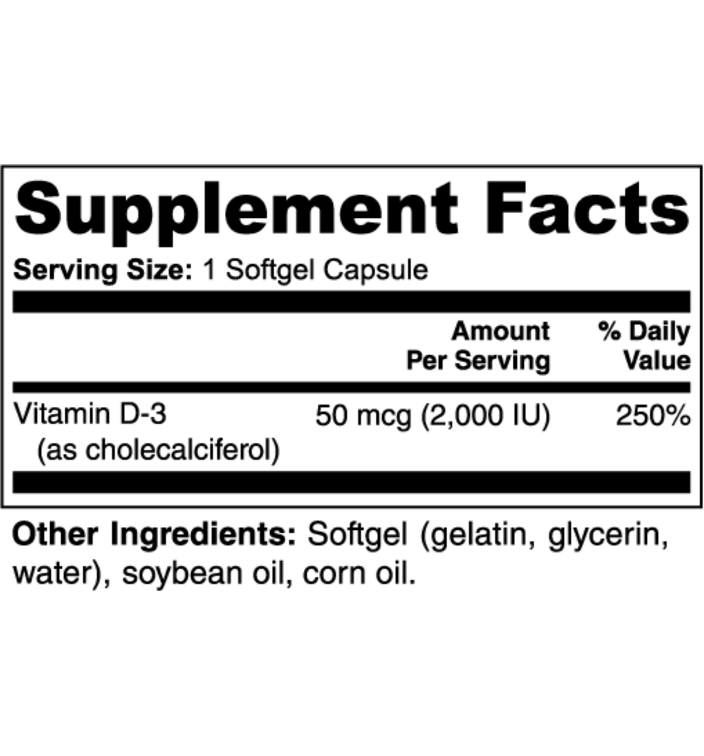 Vitamin D3 2,000 IU