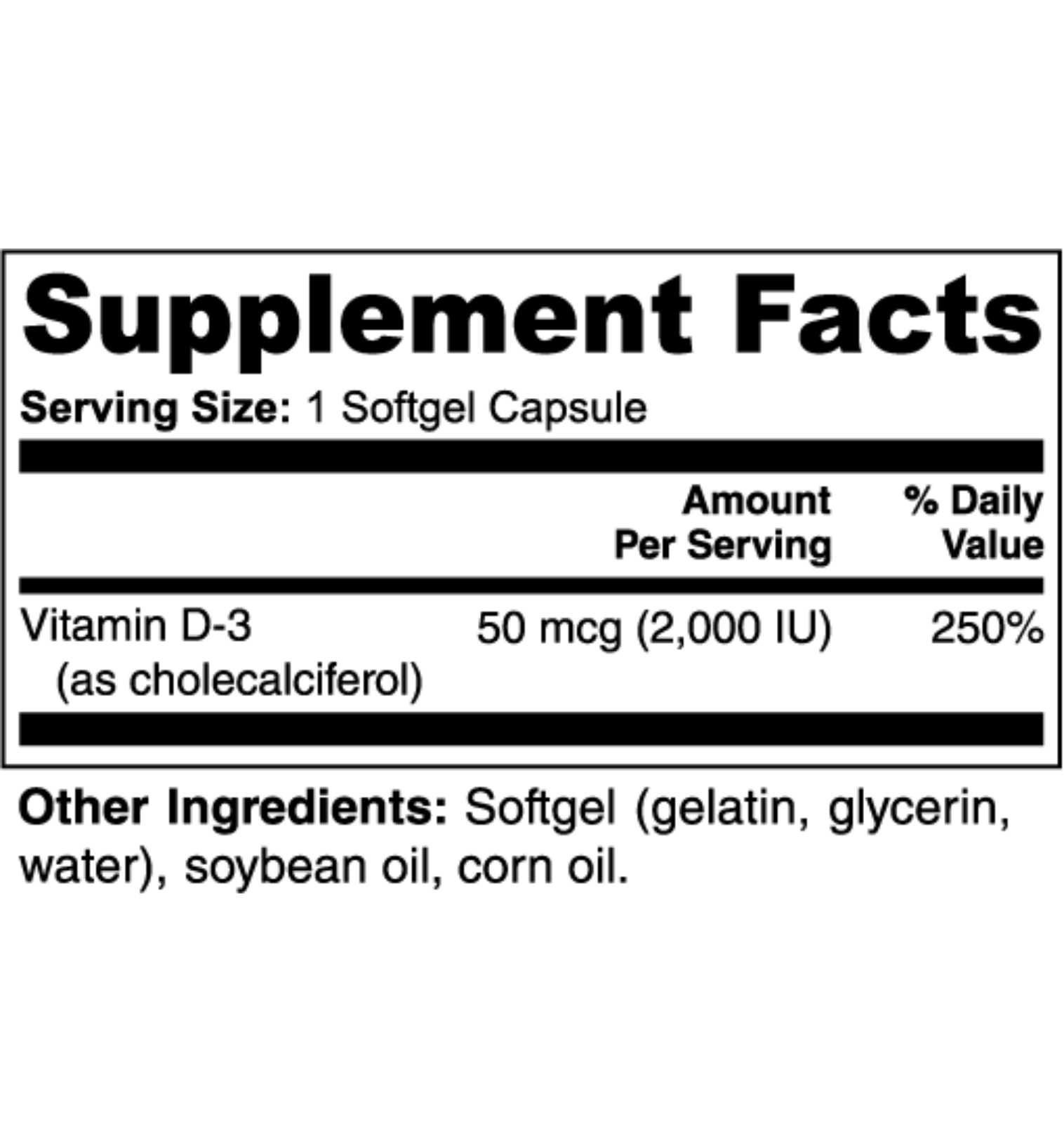 Vitamin D3 2,000 IU